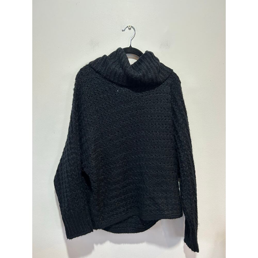 Hem and Thread black shawl neck knit sweater womens L whimsygoth goth